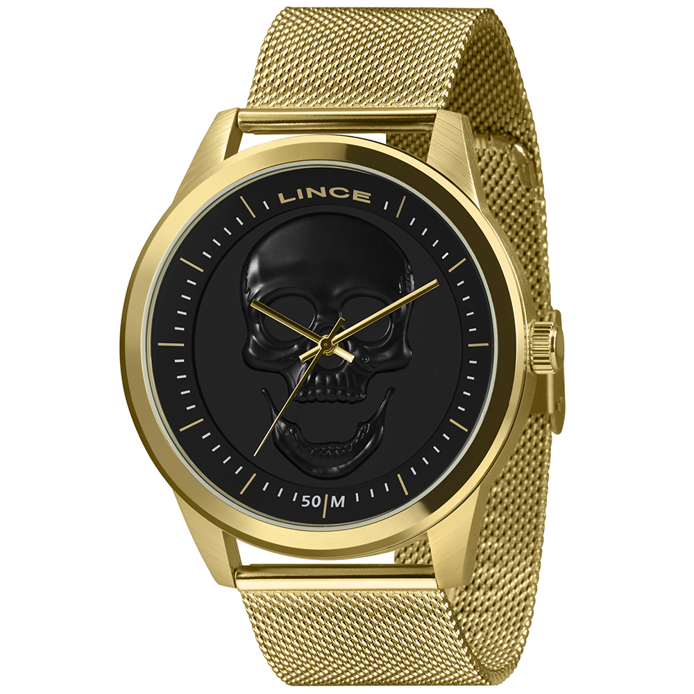 RELOGIO LINCE ANALOGICO DOURADO